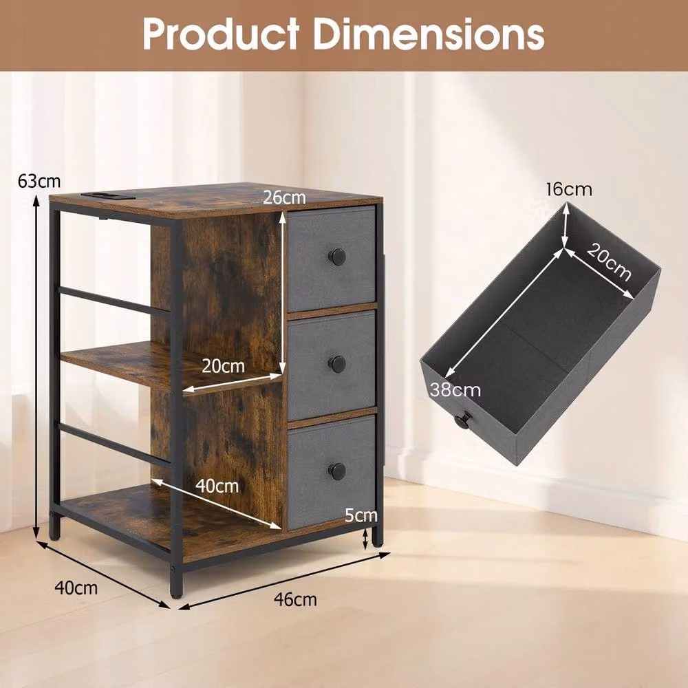 KORVIXA Industrial Grey Freestanding Storage Cabinet with Charging Hub – 2
