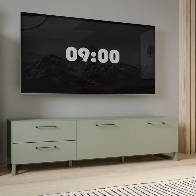 Furniture To Go Sali Modern Wall Mounted TV Unit in Green