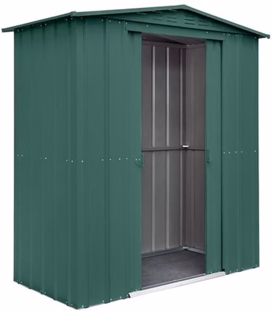Globel Apex Metal Garden Shed in Green, W/D/H: 92 x 45 x 193.5 cm