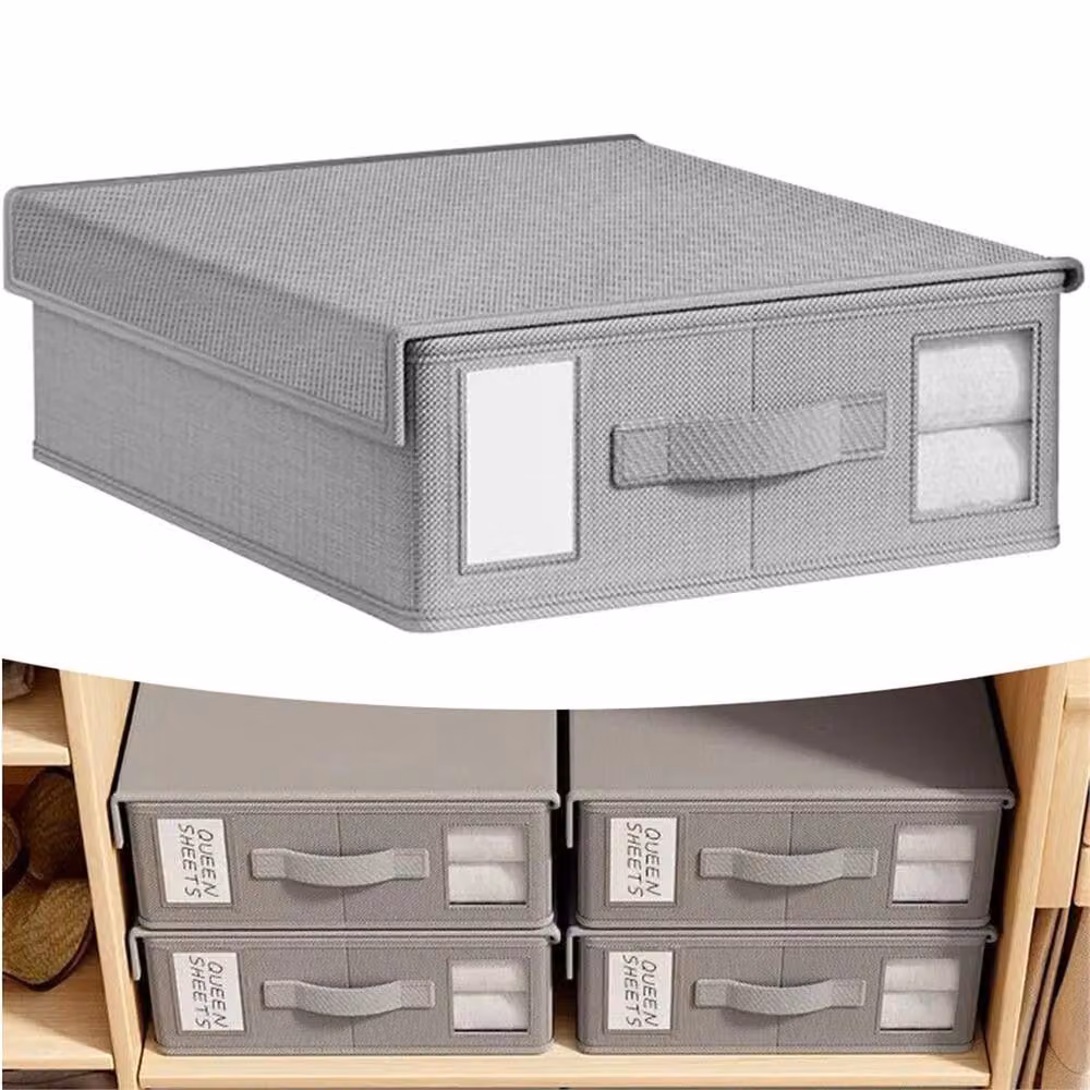 Nordara Bedding Storage Box in Grey, W: 110 cm, D: 35 cm, H: 12 cm – 2