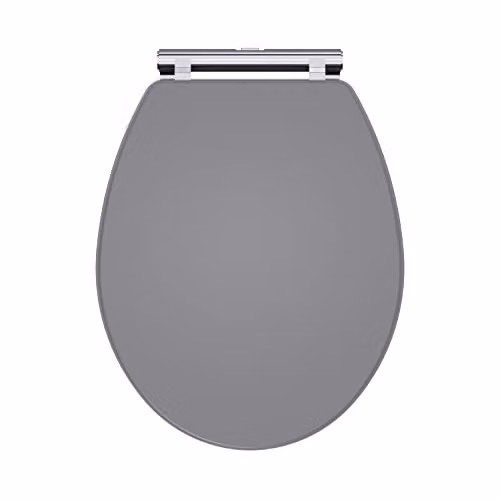 nuie CLA299 Classique Traditional Wooden Toilet Seat with Soft Close, Satin Grey, W: 451 mm, D: 350 mm, H: 60 mm
