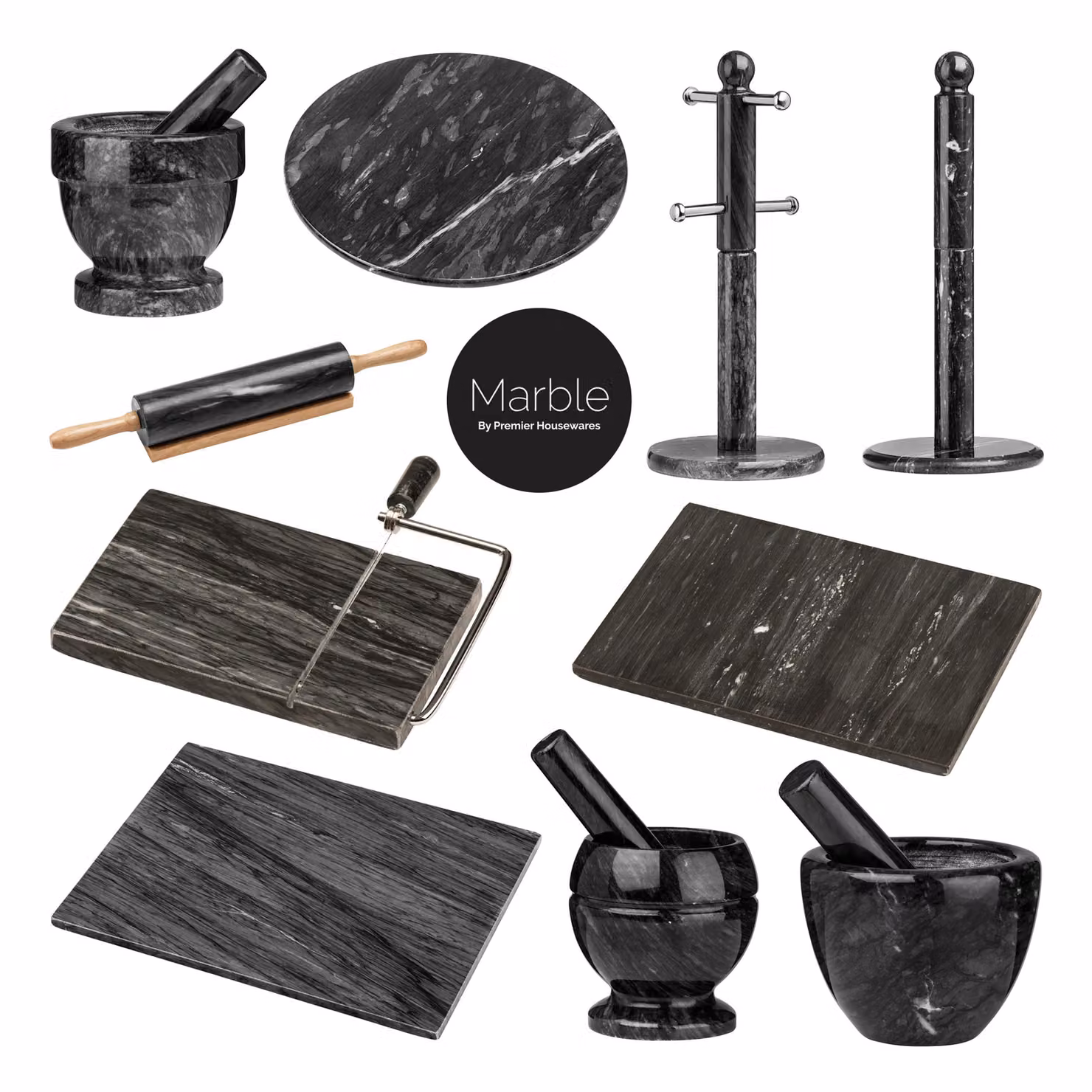Orsina Black Marble Mortar and Pestle – 2