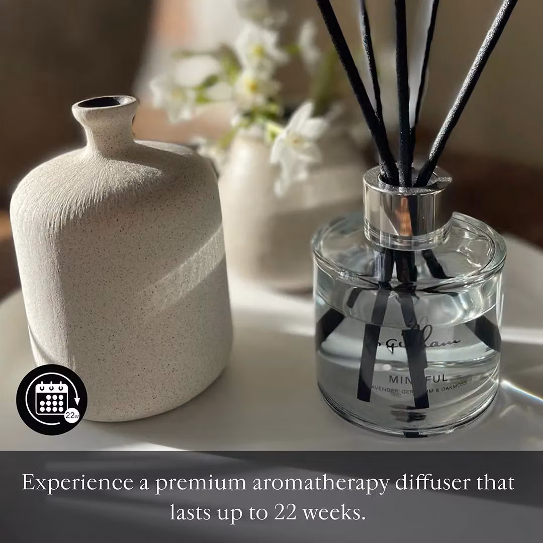xgilham Floral Scented Reed Diffuser, 115ml, Transparent Glass – 2