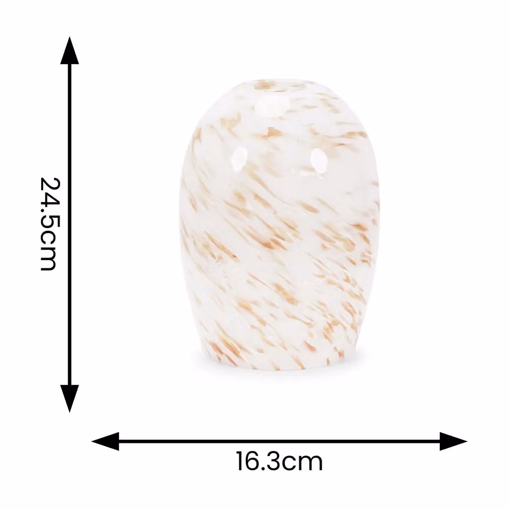 ValueLights Confetti Glass Easy Fit Dome Lamp Shade with Gold Fitting and LED Bulb in White – 2