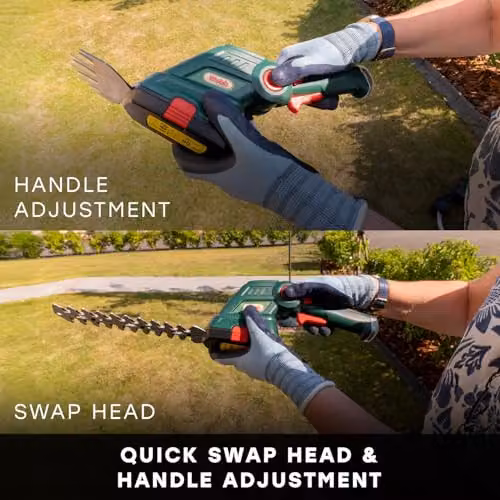 Webb 2-in-1 Cordless Grass Shear and Mini Hedge Trimmer, Green, 7.2V Rechargeable