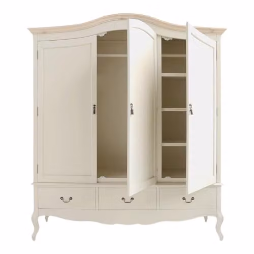 Statement Furniture Juliette Triple Wardrobe in Champagne with Hanging Rail and Internal Shelves, W/D/H: 188 x 60 x 217 cm