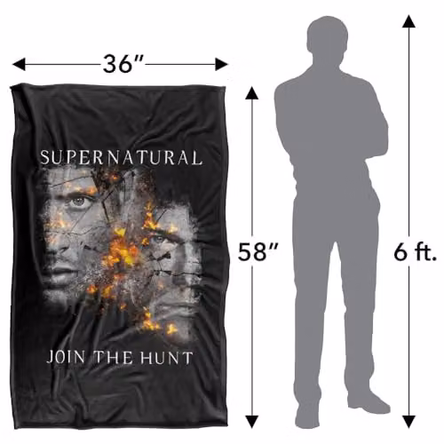 LOGOVISION Supernatural Sam Dean Cracking Portraits Super Soft Fleece Throw Blanket, Multicolour, W: 91 x D: 147 cm – 4