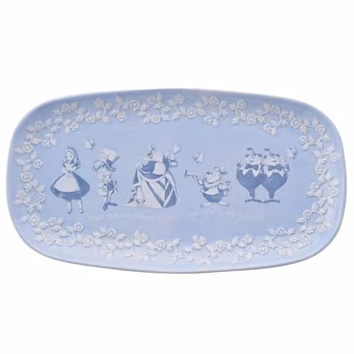 Disney Alice in Wonderland Ceramic Serving Platter in Blue and White