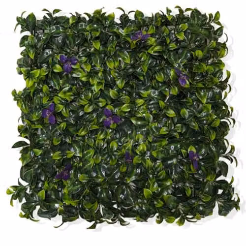 Best Artificial Purple Laurel Flower Dense Topiary Hedging Panel, W/H: 50 x 50 cm