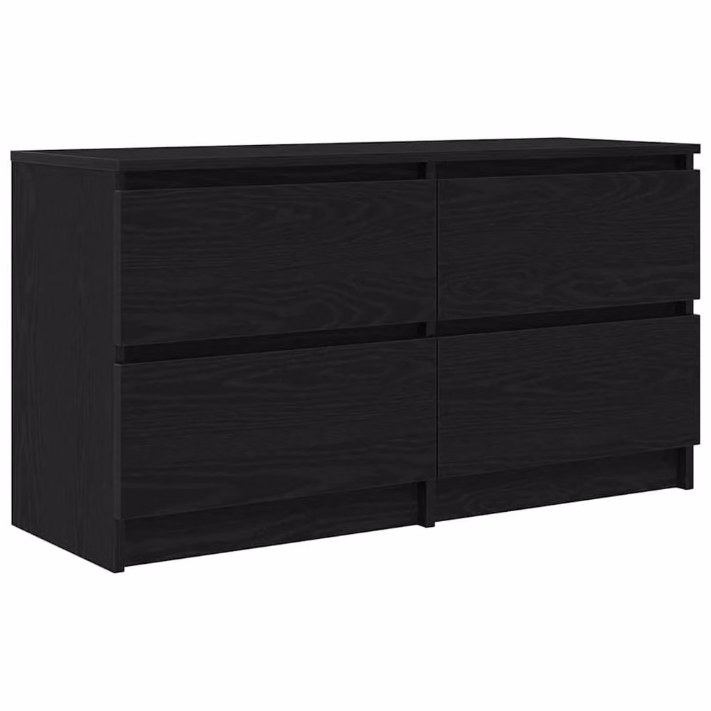Berkfield Home Modern Black TV Cabinet in Matt MDF, W/D/H: 100 x 35 x 54 cm – 2