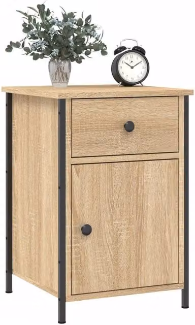 Berkfield Home Elegant Bedside Cabinets, 2 Piece Set in Sonoma Oak Brown, W/D/H: 40 x 42 x 60 cm