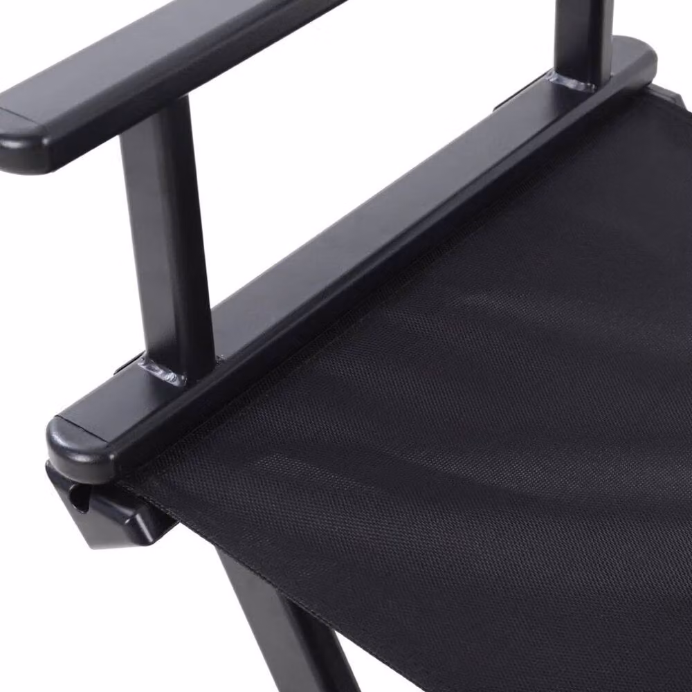 PAWNORA Folding Makeup Artist Chair with Headrest and Armrests in Black – 4