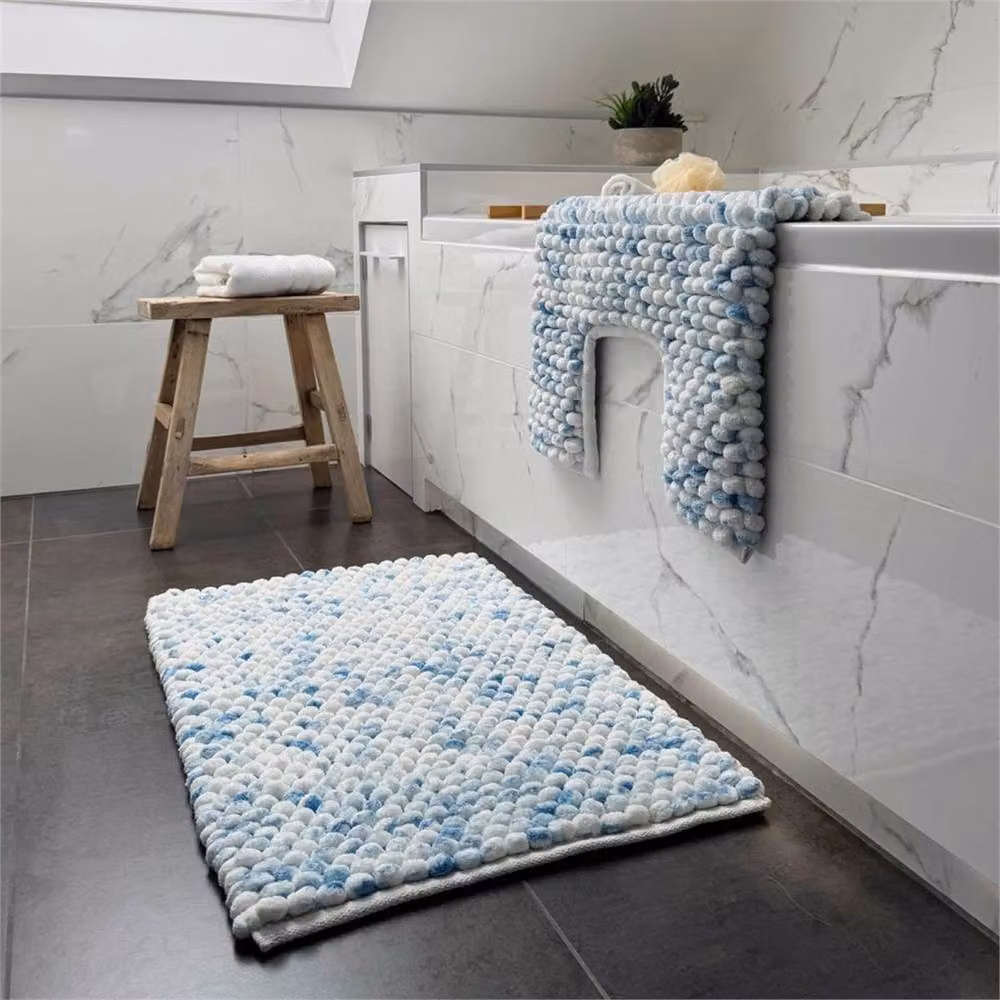 Nordara Blue Two-Piece Non-Slip Bathroom and Toilet Mat Set – 2