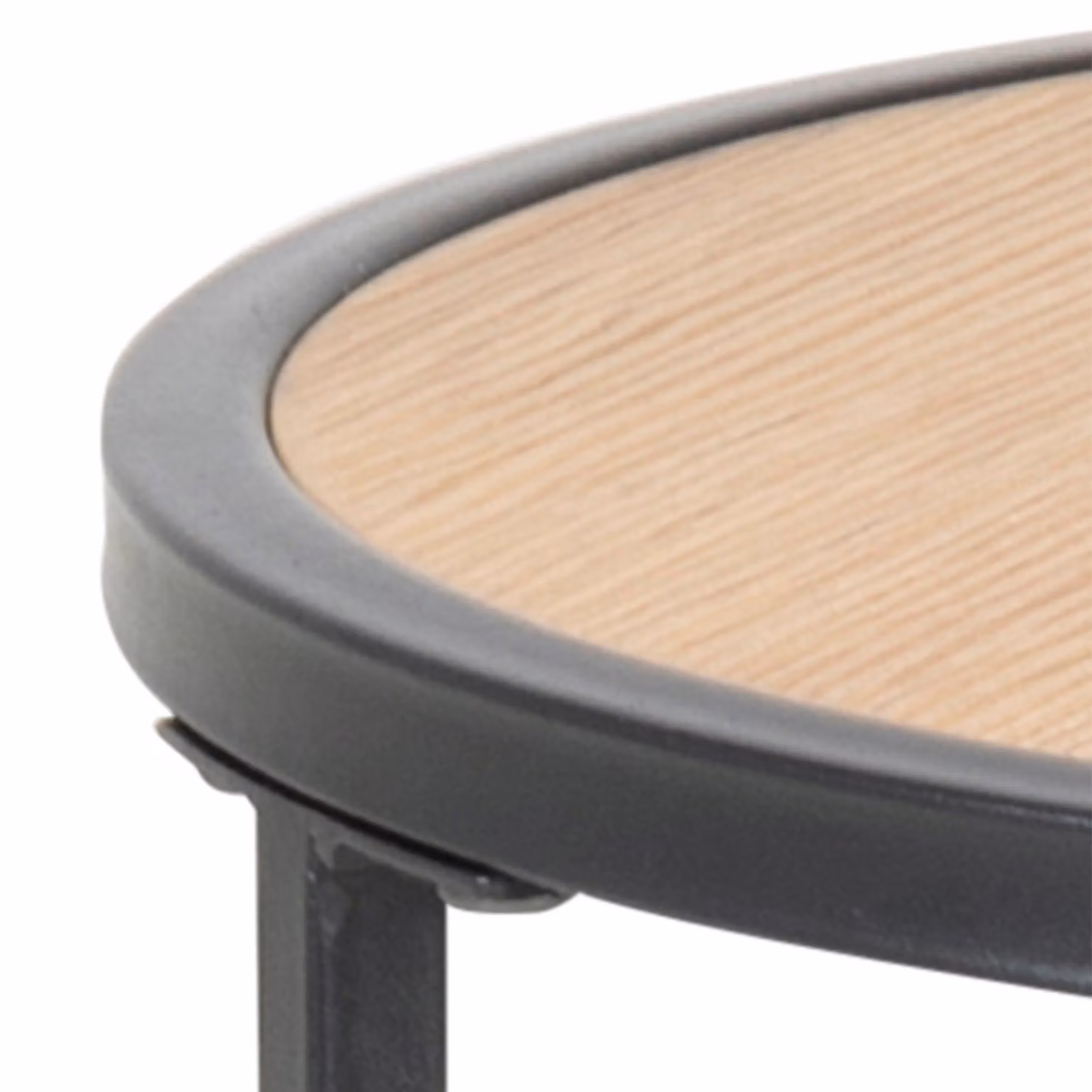 Furniture To Go Seaford Round Side Table with Black Metal Legs and Oak Top – 4