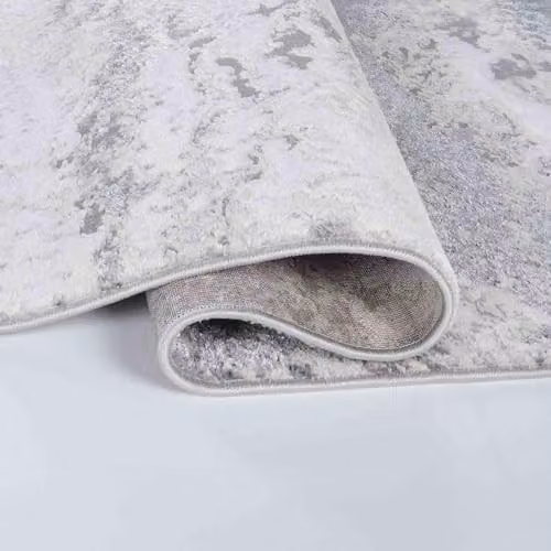Serdim Rugs Emperor Abstract Modern Living Room Area Rug, Silver, W: 120 cm, L: 170 cm – 2