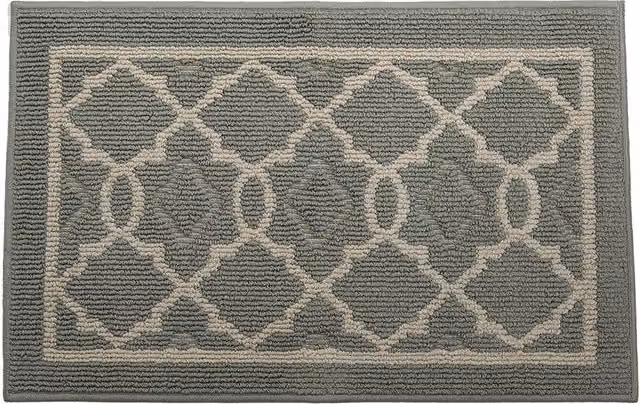 Livingandhome Green Graphic Rectangular Anti-Slip Polypropylene and Polyester Entryway Doormat