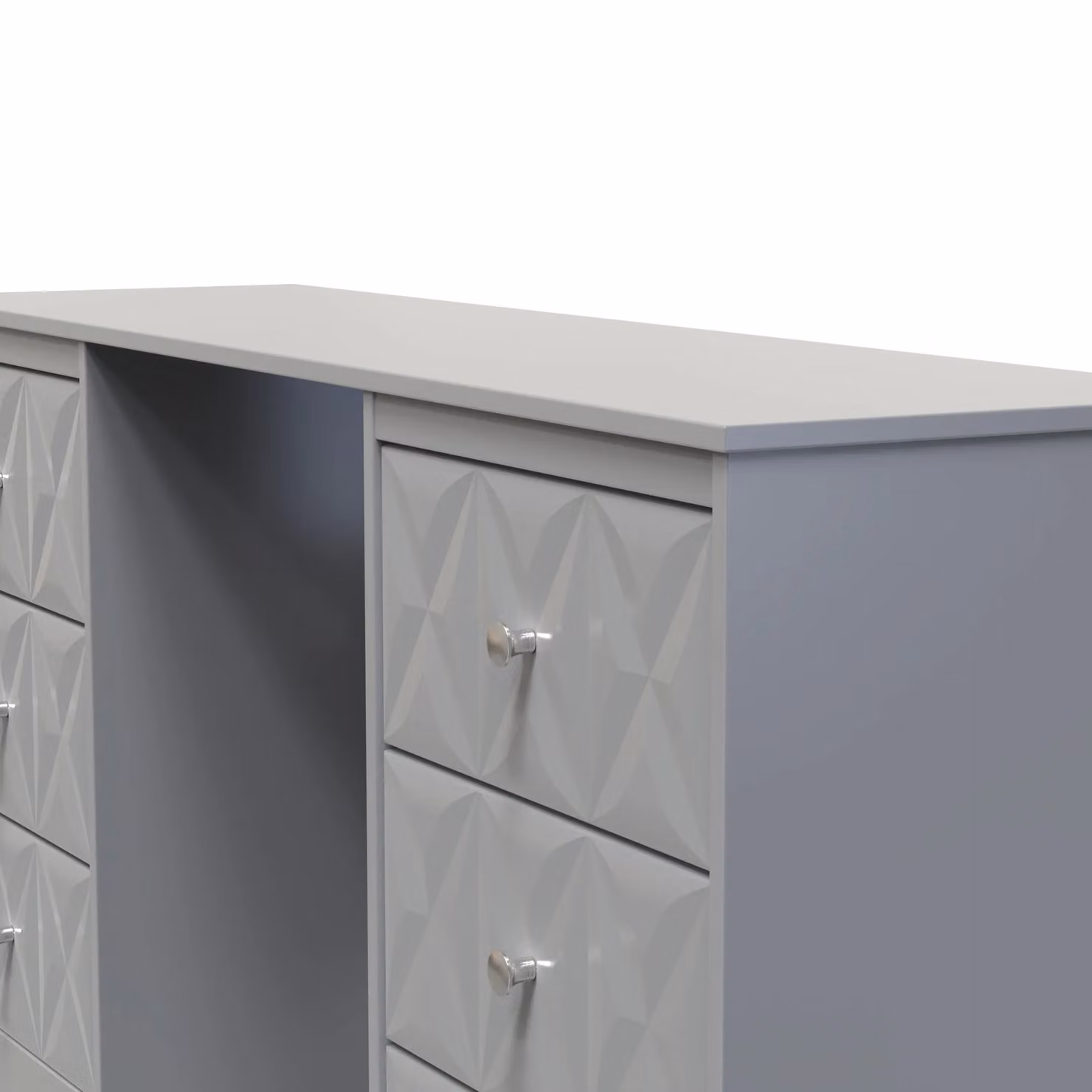 2 U Memphis 6 Drawer Kneehole Desk in Grey – 3