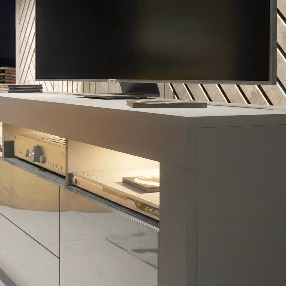 Mex Furniture Pawnora Modern TV Stand Sideboard Cabinet in White and Grey – 2