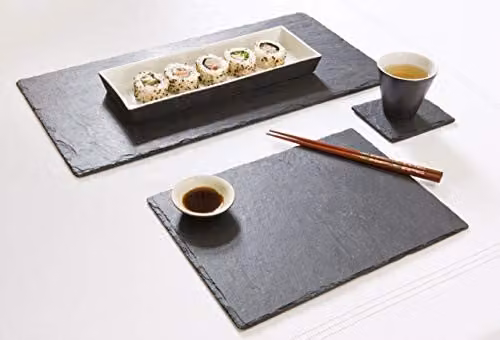 Selbrae House Set of 2 Rectangular Grey Slate Place Mats – 4
