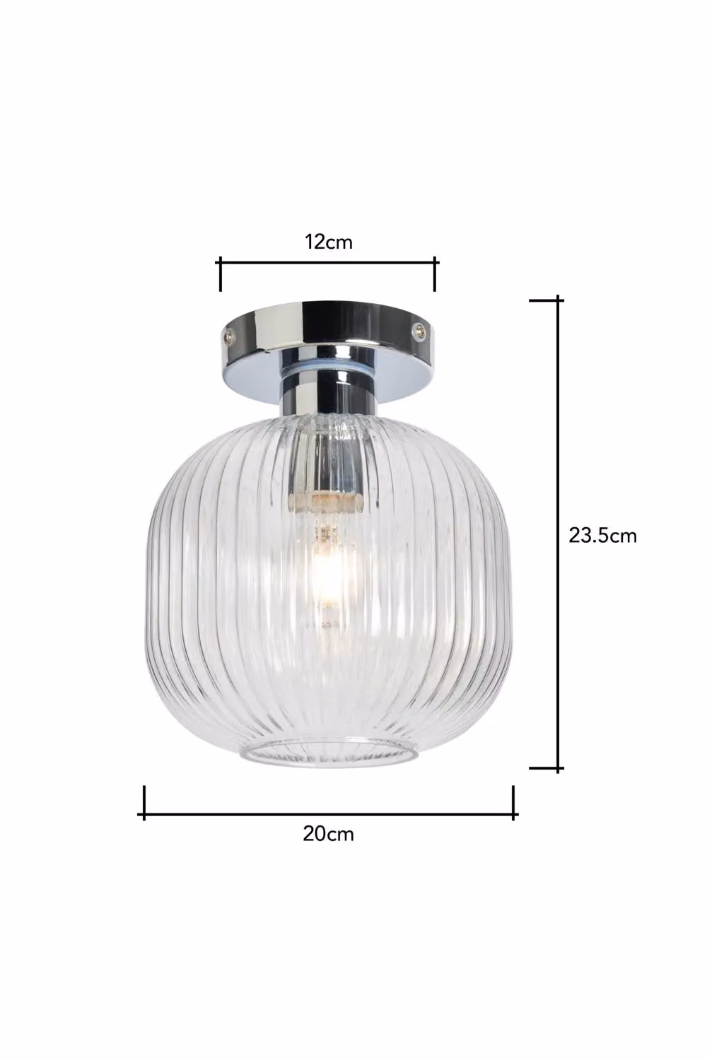 BHS Lighting Lynda Chrome Flush Bathroom Ceiling Light in Silver and Glass – 3