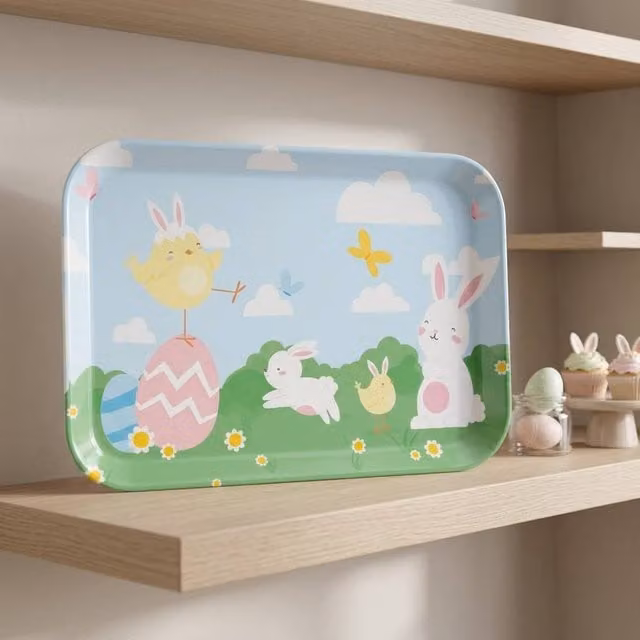 Garden Greatness Multicolour Decorative Easter Novelty Rectangular Serving Tray
