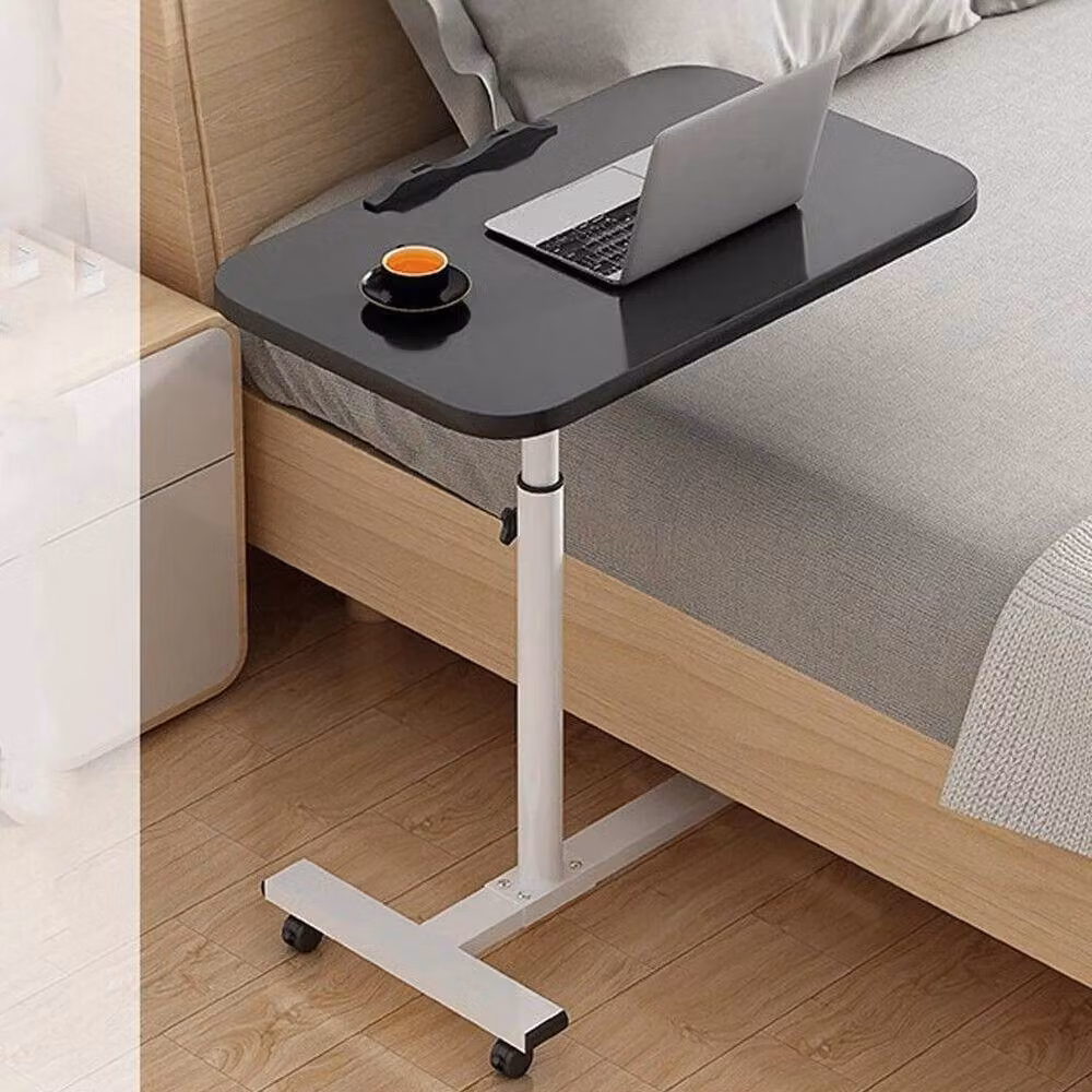 PAWNORA Height Adjustable Mobile Over Bed Table in Black – 4