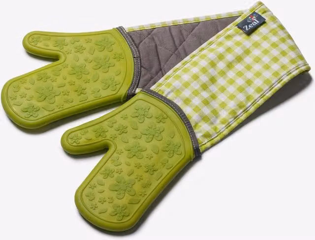 Zeal Steam Stop Waterproof Silicone Double Oven Gloves in Green