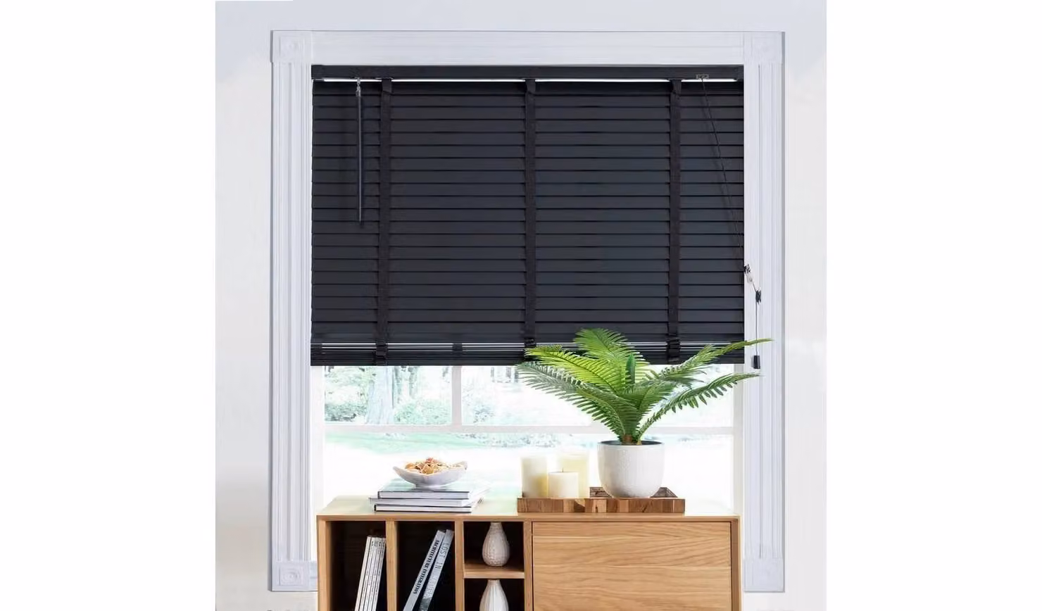 Little Black Book 50mm Wooden Venetian Blind in Slate Grey, W: 60 cm, H: 130 cm