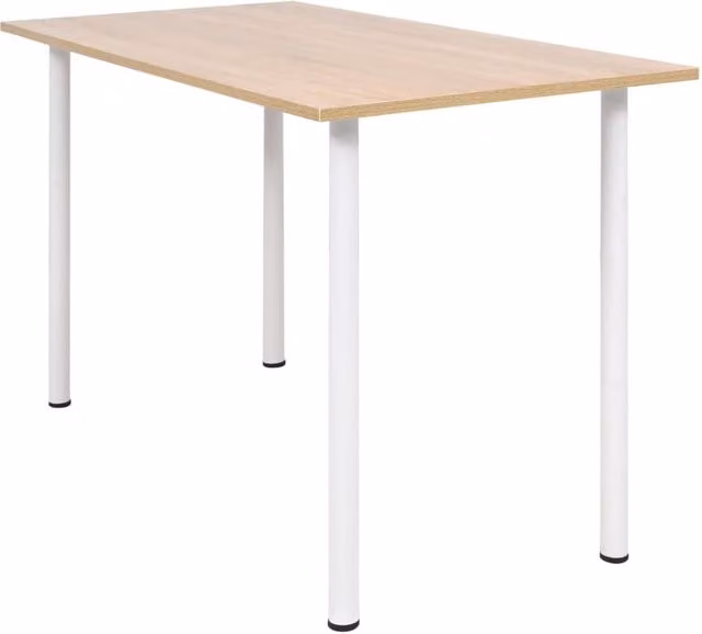 Berkfield Home Modern Rectangular Dining Table in Oak and White, W/D/H: 120 x 60 x 73 cm