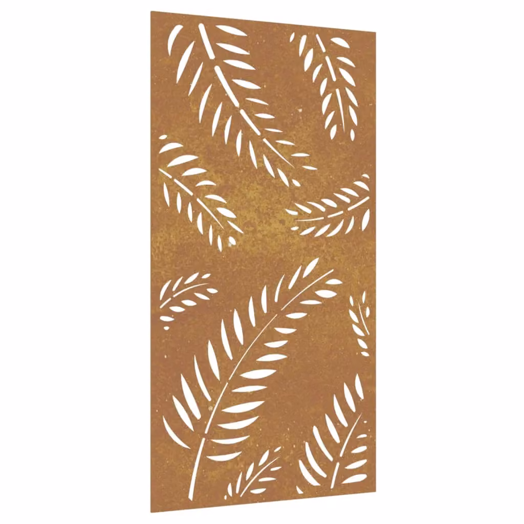 Berkfield Home Garden Brown Corten Steel Floral Leaf Wall Decoration, W: 105 cm, H: 55 cm – 2