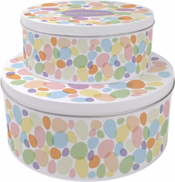 Purely Home Made Especially Egg-cellent Round Cake Tin Set in Multicoloured