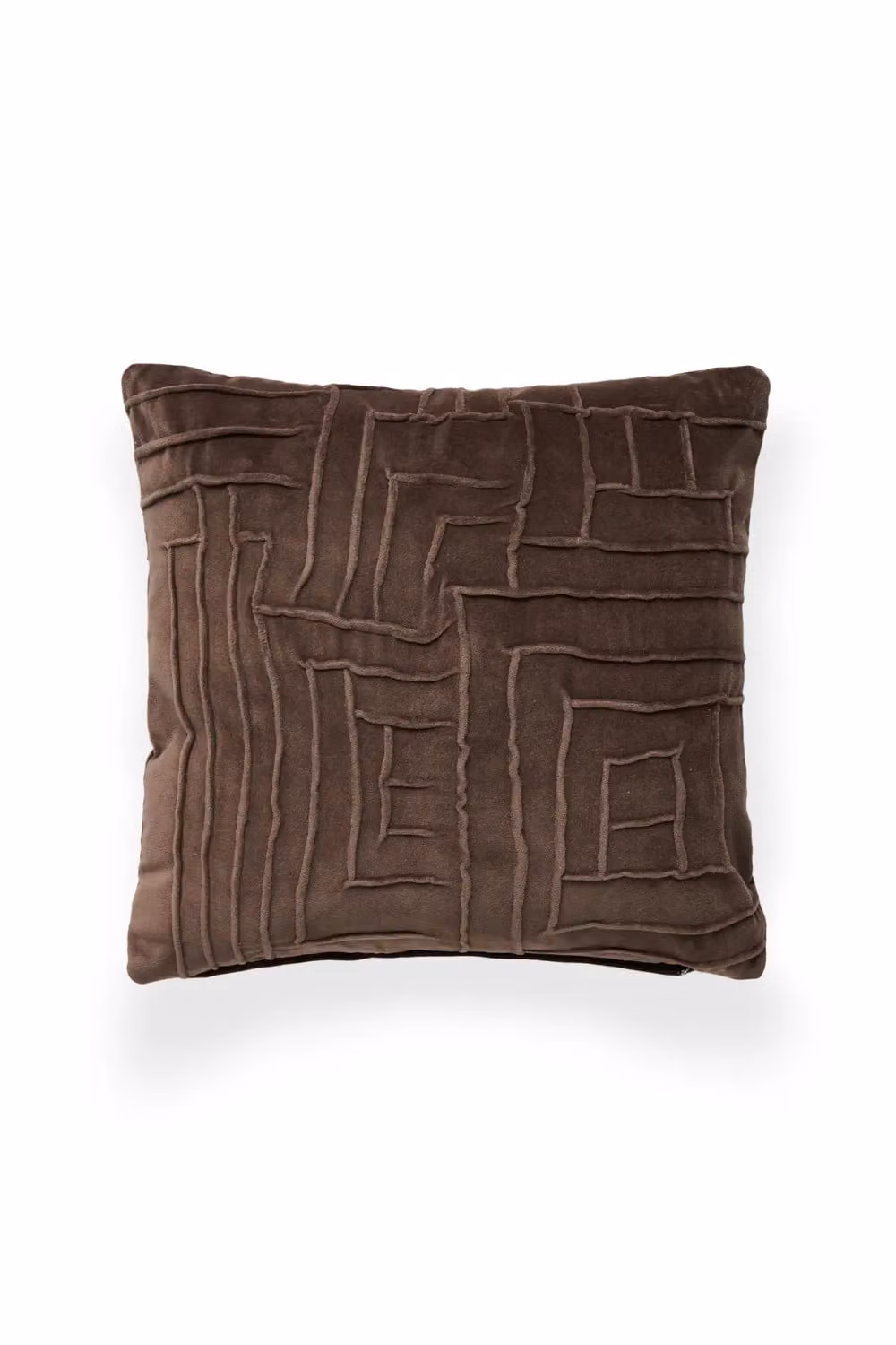 BHS Genevieve Graphic Square Cushion in Beige and Brown, W/D/H: 45 x 45 x 45 cm – 2