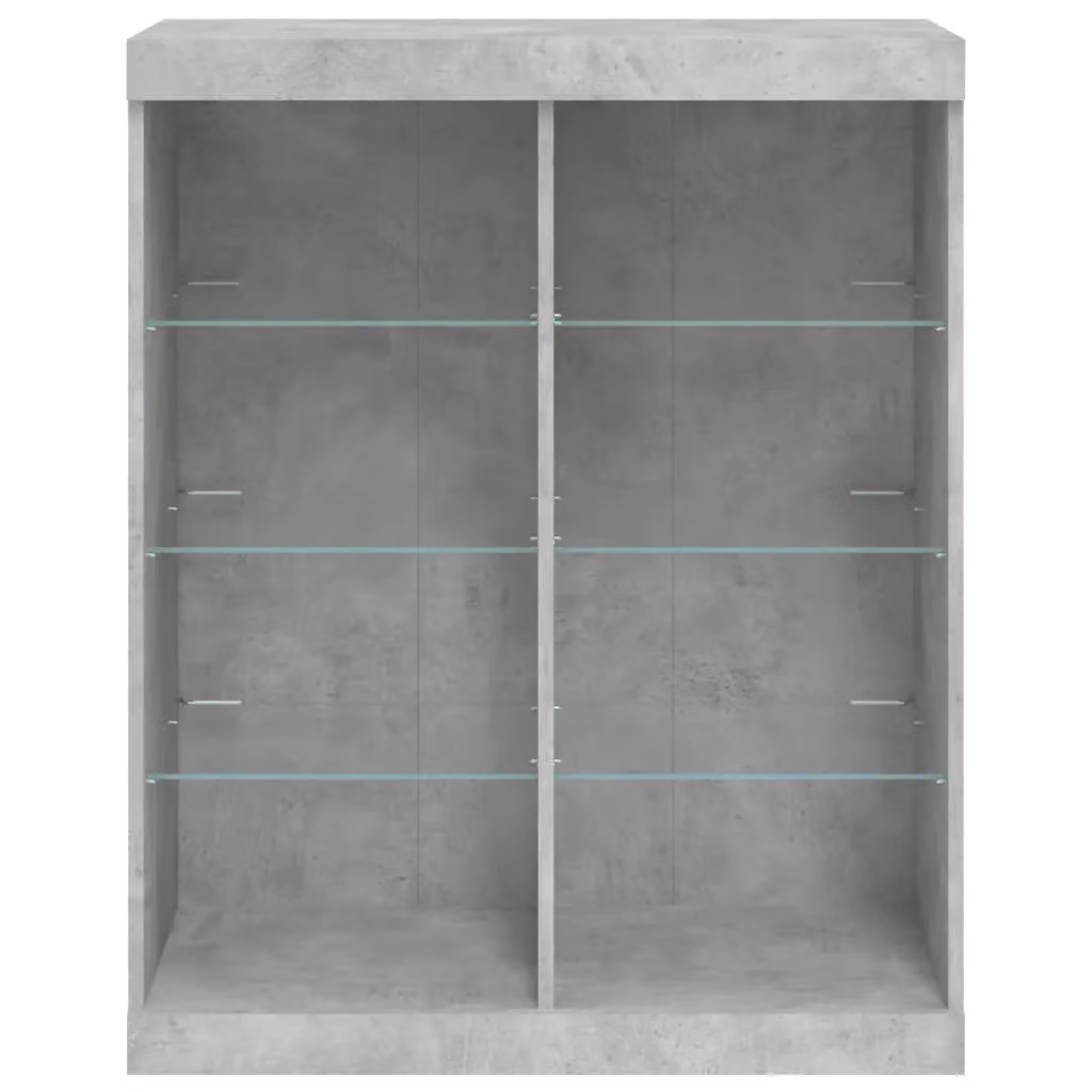 Berkfield Home Modern Sideboard with Integrated LED Lights in Concrete Grey, W/D/H: 81 x 37 x 100 cm – 3