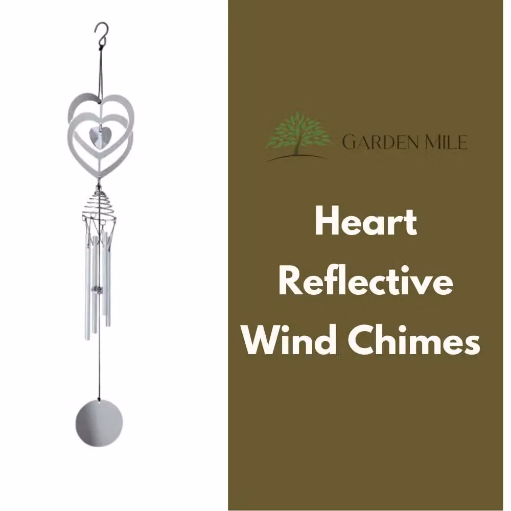 Marco Paul Large Metal Outdoor Hanging Wind Chimes with Silver Hearts – 3
