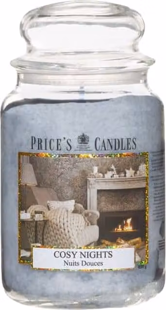 Price's Candles Cosy Nights Scented Jar Candle, Large, Grey