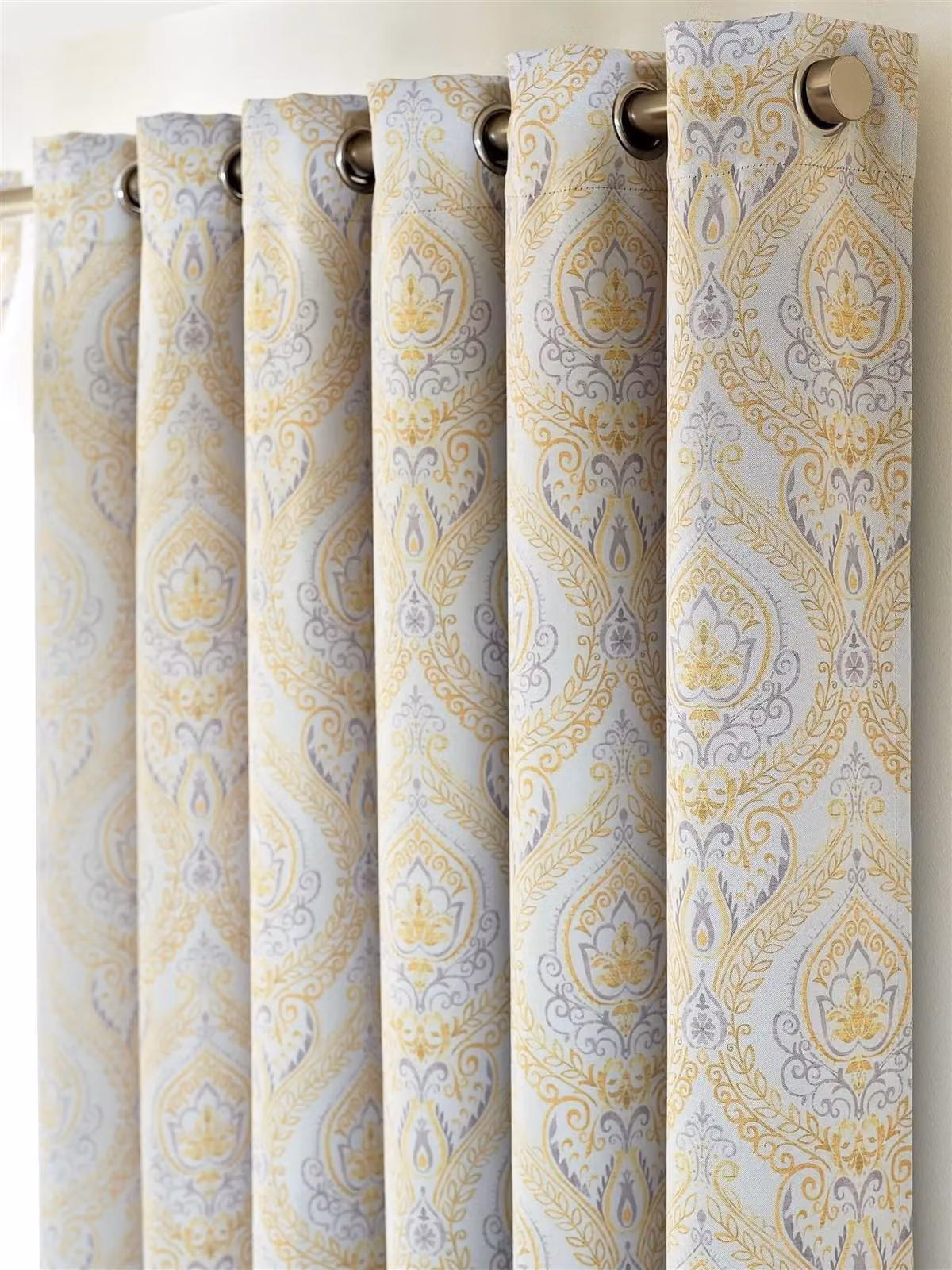 Luxury Living Victoria Floral Blackout Thermal Insulating Curtains in Yellow, Width: 168 cm, Drop: 183 cm – 2