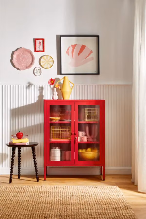 Mustard Made The Mixer Poppy Red Glass Door Kitchen Cabinet W/D/H: 75 x 40 x 100 cm – 3