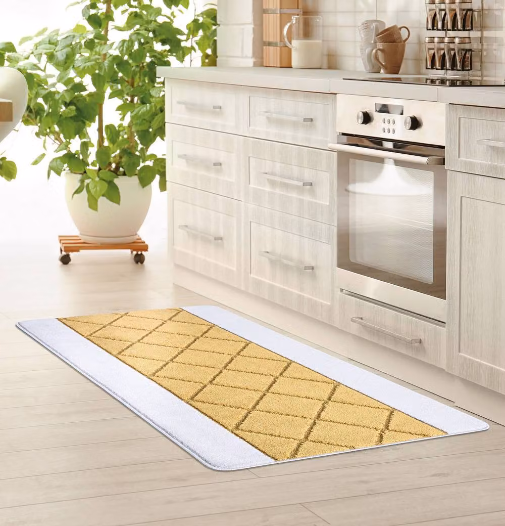 Smart Living Carmela Non-Slip Machine Washable Hallway and Kitchen Door Mat, Gold, W: 60 cm, D: 40 cm – 3