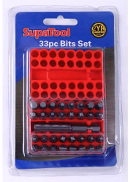 SupaTool Screwdriver Bit Set, 33 Piece, Red – 1