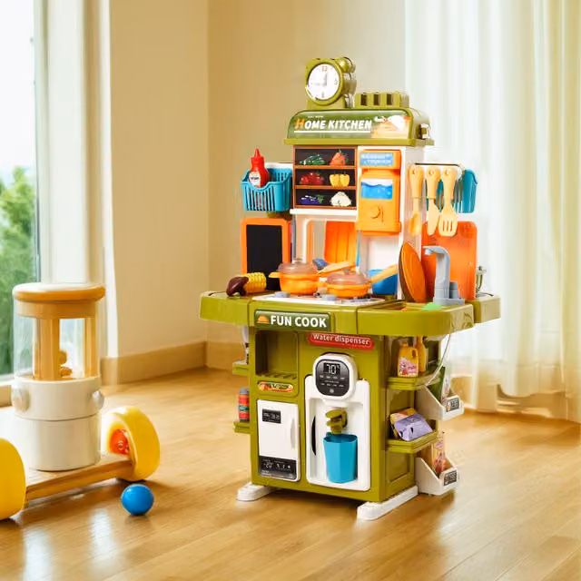 Kidkid 2 in 1 Children Pretend Kitchen Playset - Green