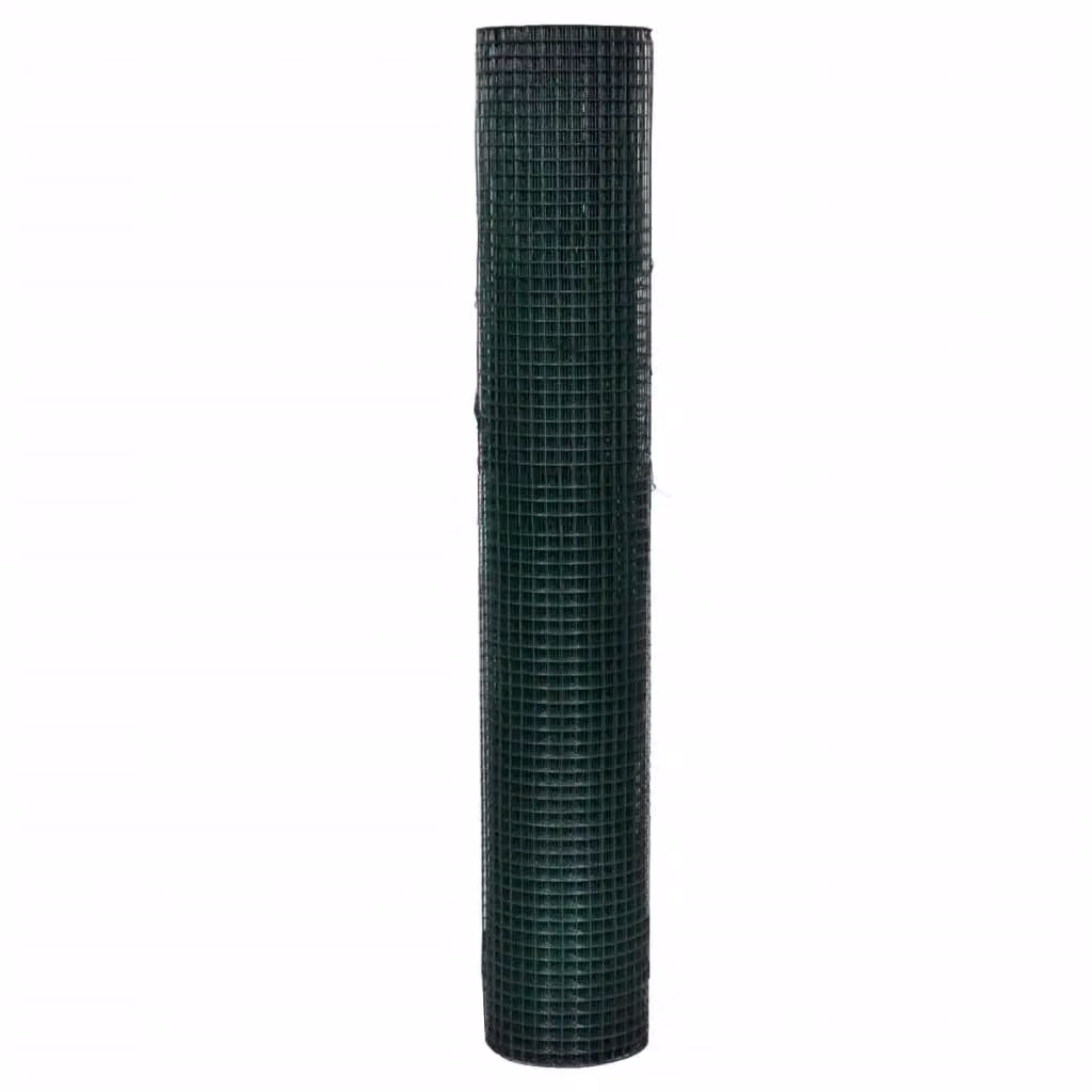 Berkfield Home Green PVC Coated Galvanised Steel Chicken Wire Fence 10 x 1 m – 2