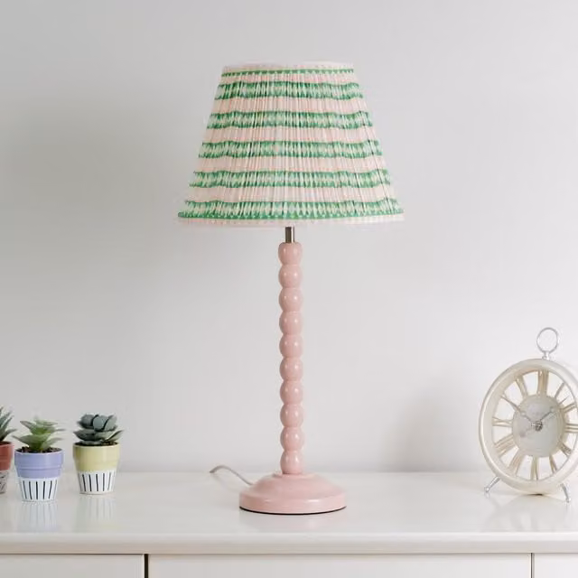 ValueLights Pink Aztec Gathered Fabric Pleated Tapered Small Lampshade, Shade Width: 27.5 cm