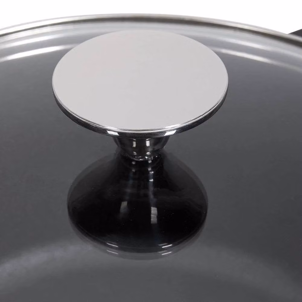 NESTLUNE Black Cast Iron Casserole Dish Pot for Stewing, Diameter: 24 cm – 3
