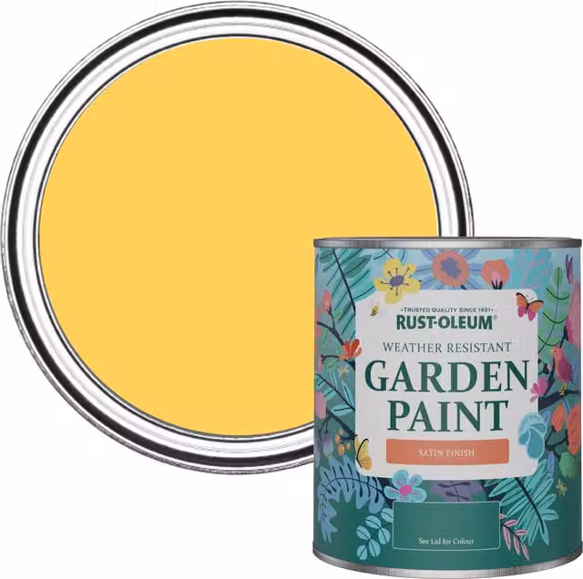 Rust-Oleum Garden Paint in Satin Finish, Yellow, 0.75 l