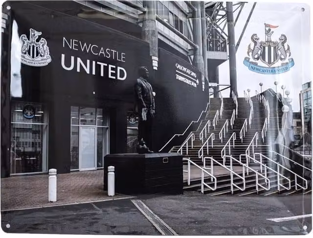 Newcastle United FC Stadium Metal Hanging Plaque, Multicolour, W: 40 cm, H: 30 cm