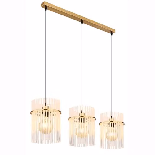 Netlighting Gorley Bar Pendant Light in Gold and Transparent Glass, W/D/H: 80 x 20 x 140 cm – 1