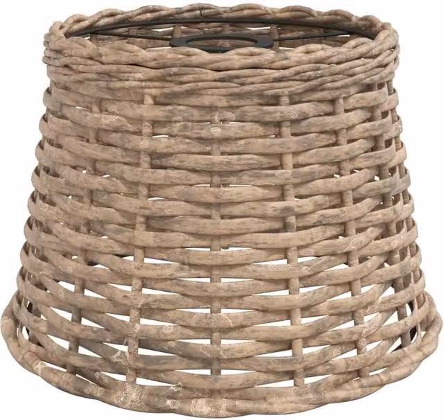 Berkfield Home Brown Wicker and Rattan Ceiling Lamp Shade, W: 25 cm, H: 17 cm – 1