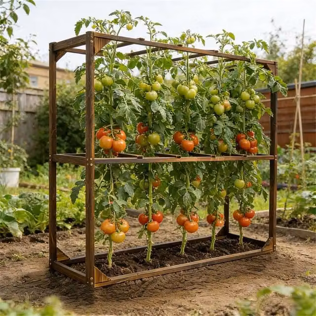 SPETLEK Trellis Raspberry and Grape Plant Support Stand in Brown, H 118.7 cm x W 115 cm – 1