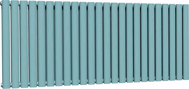 Lux Heat Oval Horizontal Double Radiator in Caribbean Sea, W: 144 cm, H: 60 cm