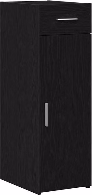 Berkfield Home Black Oak Sideboard in Engineered Wood, W/D/H: 93 x 42.5 x 30 cm